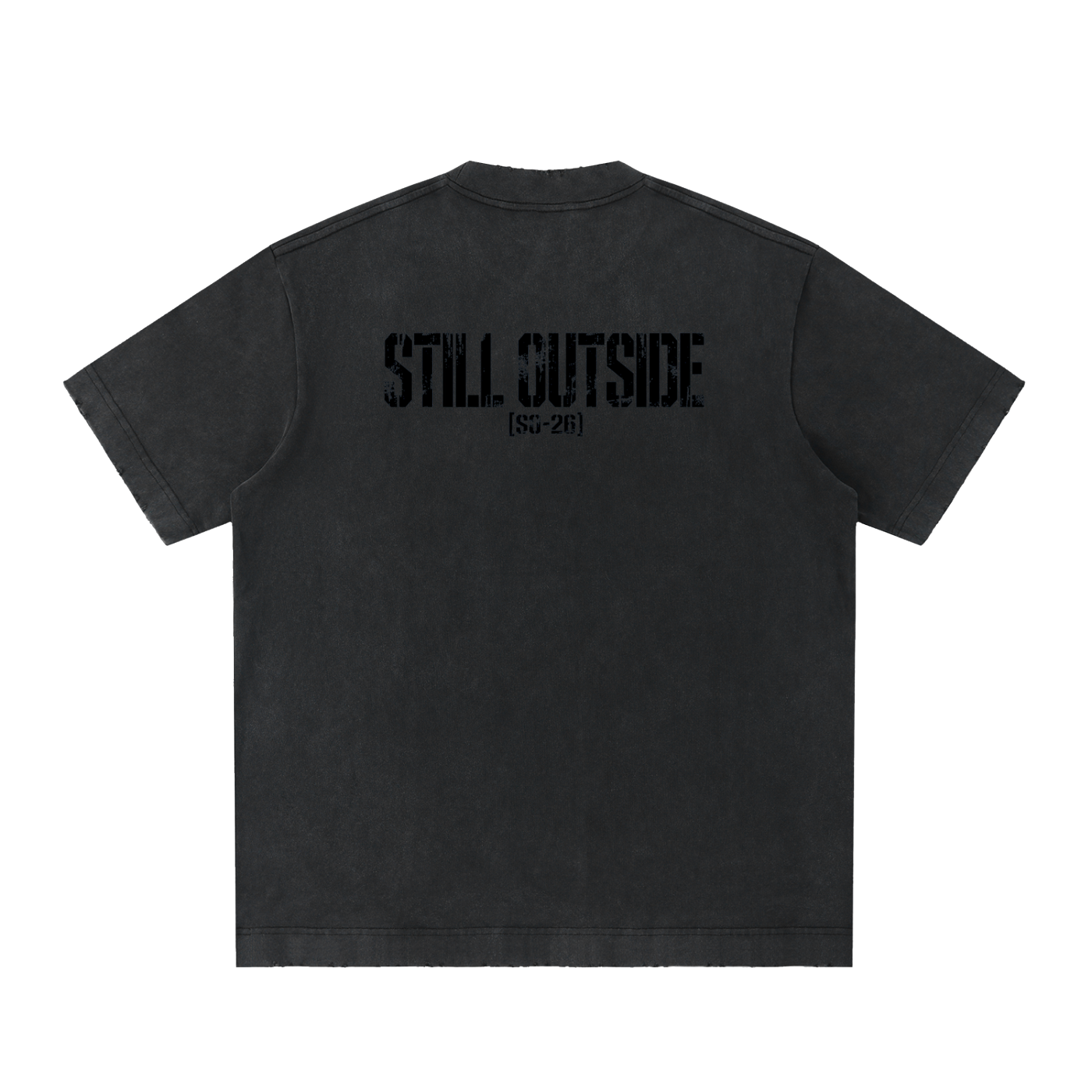 "Barrier Man" Heavyweight Vintage Washed Frayed T-Shirt